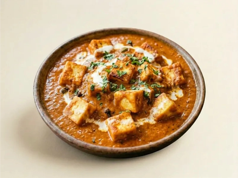 Paneer Butter Masala — cottage cheese in creamy tomato sauce