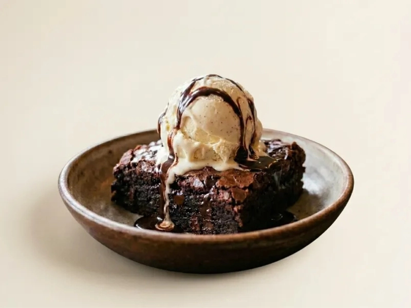 Sizzling Hot Brownie with Ice Cream